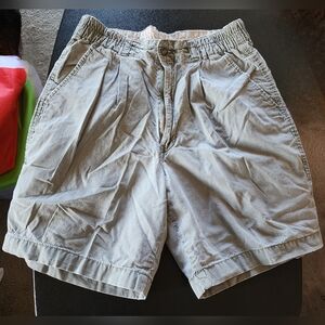 Vintage 80s Bill Blass Pleated Chino Khaki Mens Golf Shorts Size 32 100% Cotton